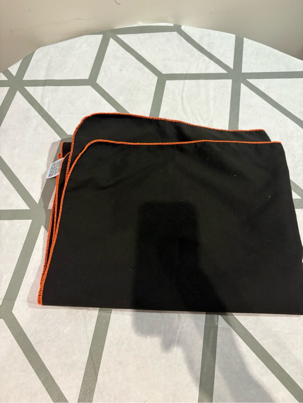 3/15$ beach Black Folded Cloth with Orange Trim